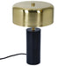 Modern Stylish Desk Lamp with Gold and White Drum Shade and Black Marble Base Default -DTYStore