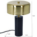 Modern Stylish Desk Lamp with Gold and White Drum Shade and Black Marble Base Default -DTYStore