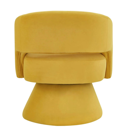 Modern Swivel Barrel Chair, Upholstered Velvet Round Accent Chairs,360 Degree Comfy Swivel Chair with Open Backrest, Single Chair Armchair for Living Room Bedroom, Homerest, Yellow Default -DTYStore