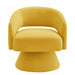 Modern Swivel Barrel Chair, Upholstered Velvet Round Accent Chairs,360 Degree Comfy Swivel Chair with Open Backrest, Single Chair Armchair for Living Room Bedroom, Homerest, Yellow Default -DTYStore