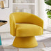Modern Swivel Barrel Chair, Upholstered Velvet Round Accent Chairs,360 Degree Comfy Swivel Chair with Open Backrest, Single Chair Armchair for Living Room Bedroom, Homerest, Yellow Default -DTYStore