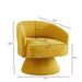 Modern Swivel Barrel Chair, Upholstered Velvet Round Accent Chairs,360 Degree Comfy Swivel Chair with Open Backrest, Single Chair Armchair for Living Room Bedroom, Homerest, Yellow Default -DTYStore