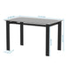 Modern Tempered Glass Dining Table with Black Metal Legs for Living Room or Kitchen Default -DTYStore
