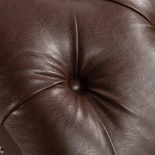 Modern Tufted Armless Chaise Lounge with Foam Cushion in Dark Brown PU, 27.17' x 62.8' x 32.87' Default -DTYStore