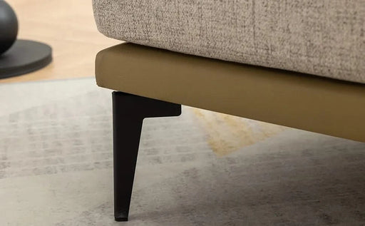 Modern Two-tone Barrel Fabric Chair, Upholstered Round Armchair in Mustard Green with Linen and PU Leather Default -DTYStore