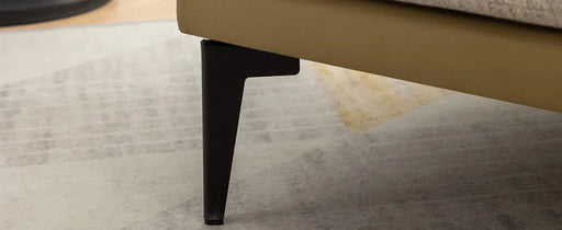 Modern Two-tone Barrel Fabric Chair, Upholstered Round Armchair in Mustard Green with Linen and PU Leather Default -DTYStore