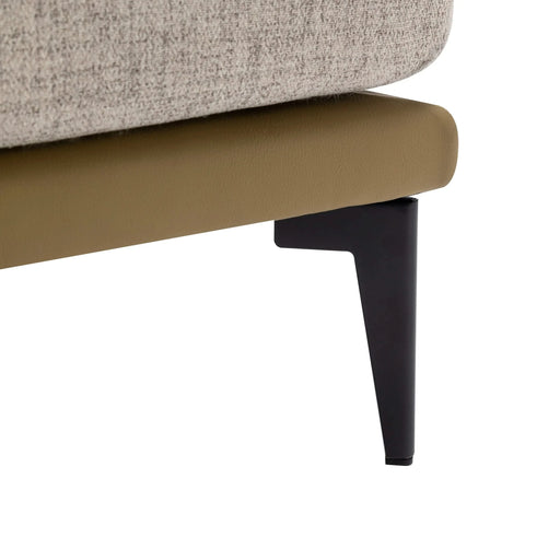 Modern Two-tone Barrel Fabric Chair, Upholstered Round Armchair in Mustard Green with Linen and PU Leather Default -DTYStore