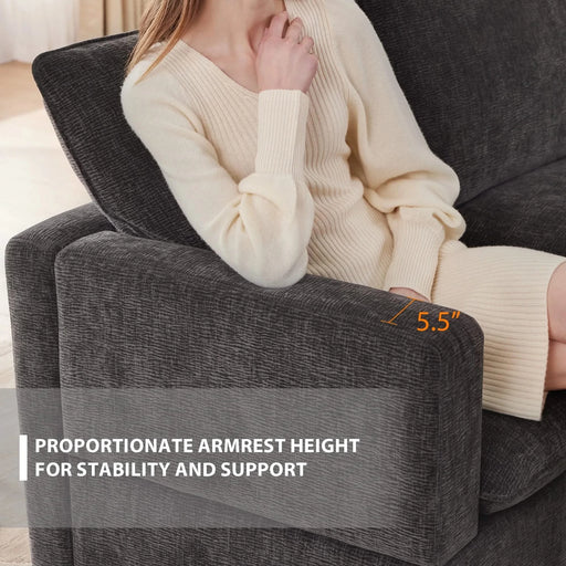 Modern U Shape Modular Sofa, 7 Seat Chenille Sectional Couch Set with 2 Pillows, Freely Combinable Indoor Furniture, 2 Colors Default -DTYStore