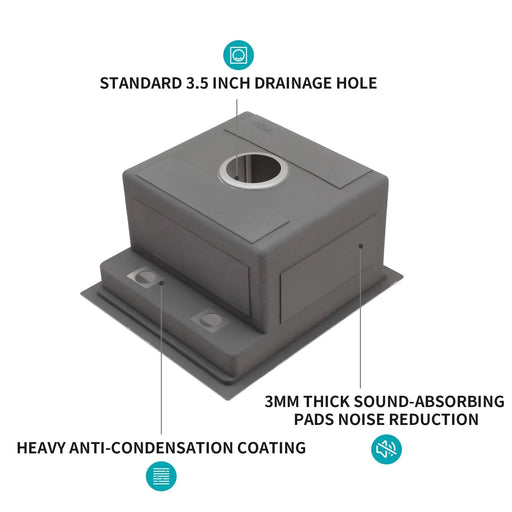 Modern Undermount Bar Sink with Folding Faucet - Brushed Nickel Stainless Steel 15x17 Inch Single Bowl Default -DTYStore