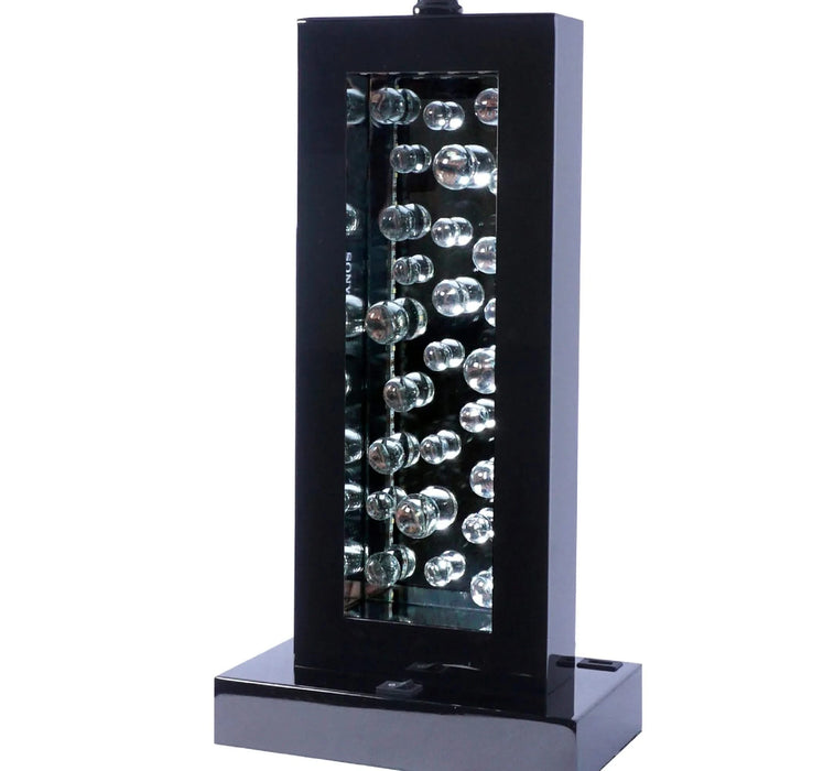 Modern Unique Glass Bubble Column Clean Rectangular Shade 1pc Lamp Ambient Glow Black Nickel LED Default -DTYStore