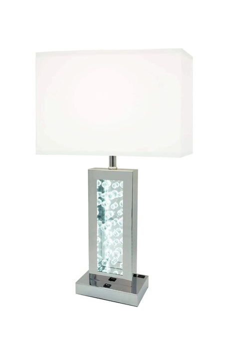 Modern Unique Glass Bubble Column Clean Rectangular Shade 1pc Lamp Ambient Glow Chrome LED Accent White Default -DTYStore