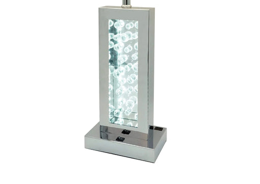 Modern Unique Glass Bubble Column Clean Rectangular Shade 1pc Lamp Ambient Glow Chrome LED Accent White Default -DTYStore