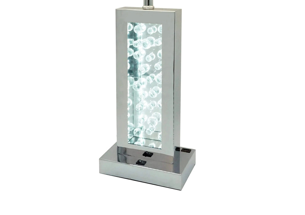 Modern Unique Glass Bubble Column Clean Rectangular Shade 1pc Lamp Ambient Glow Chrome LED Accent White Default -DTYStore