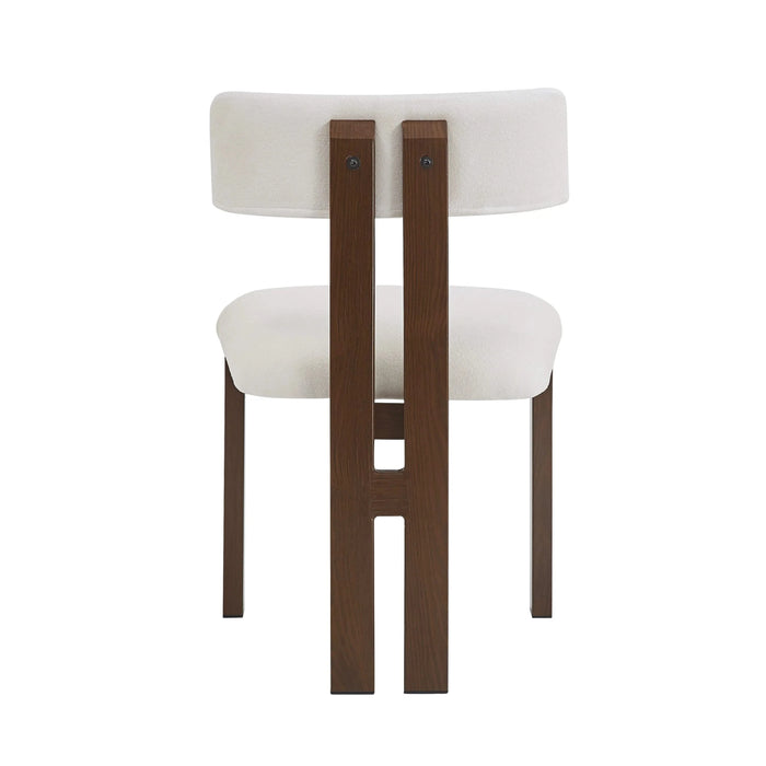 Modern Upholstered Armless Dining Chairs with Metal Legs, White Fabric, Set of 2 Default -DTYStore