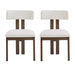 Modern Upholstered Armless Dining Chairs with Metal Legs, White Fabric, Set of 2 Default -DTYStore