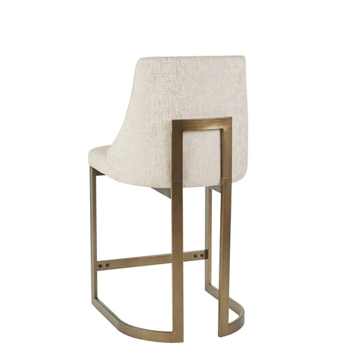 Modern Upholstered Counter Stool with Metal Base, Cream, Plywood & Metal, 26'H Default -DTYStore