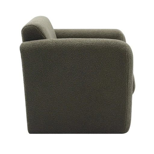 Modern Upholstered Lambskin Sherpa Accent Armchair Comfy Reading Chair with Pillow-DTYStore