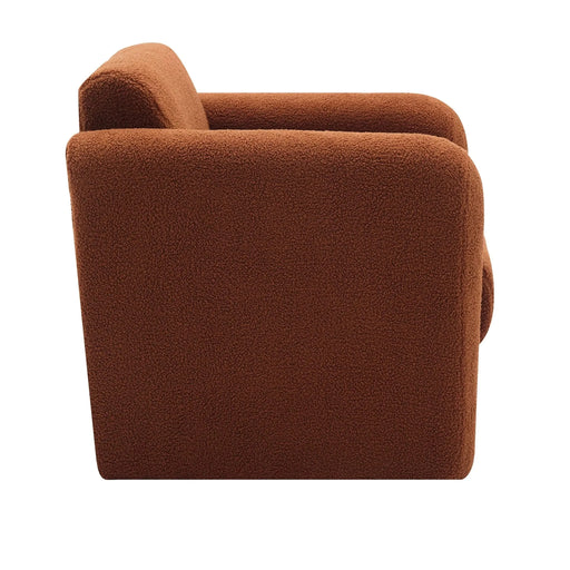 Modern Upholstered Lambskin Sherpa Accent Armchair Comfy Reading Chair with Pillow-DTYStore