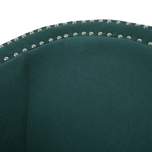 Modern Upholstered Swivel Club Chair with Nailhead Trim in Green Linen Fabric Default -DTYStore