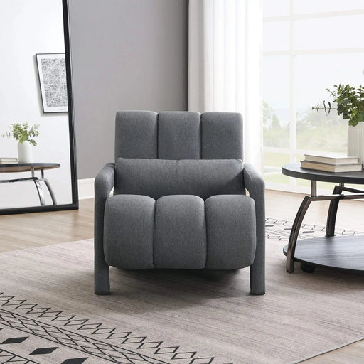 Modern Upholstered accent chair, Comfortable Linen Fabric with a pillow for Living room,bedroom.Linen, Dark Grey Default -DTYStore