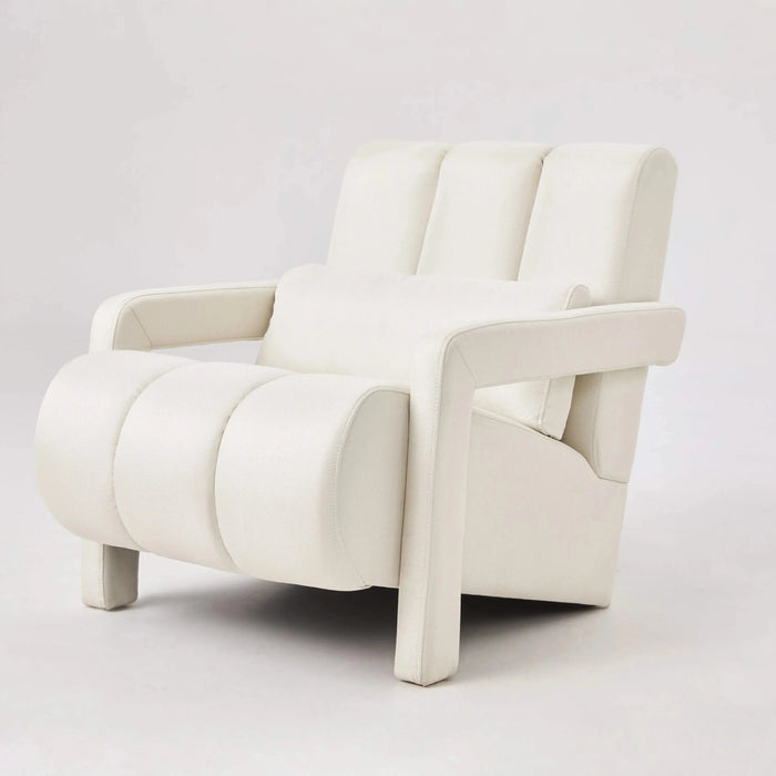 Modern Upholstered accent chair, Comfortable Linen Fabric with a pillow for Living room,bedroom. Linen, Beige Default -DTYStore