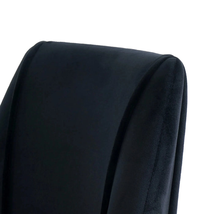 Modern Velvet Black Dining Chair with Chrome Metal Legs for Home and Office - Set of 4 Default -DTYStore