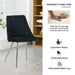 Modern Velvet Black Dining Chair with Chrome Metal Legs for Home and Office - Set of 4 Default -DTYStore