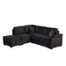 Modern Velvet Sleeper Sofa Bed with Storage Ottoman, Black, 84.75' L Shape Default -DTYStore