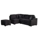 Modern Velvet Sleeper Sofa Bed with Storage Ottoman, Black, 84.75' L Shape Default -DTYStore
