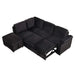 Modern Velvet Sleeper Sofa Bed with Storage Ottoman, Black, 84.75' L Shape Default -DTYStore