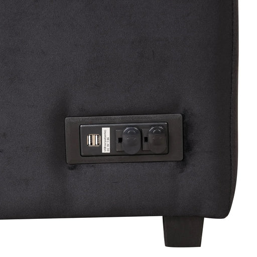 Modern Velvet Sleeper Sofa Bed with Storage Ottoman, Black, 84.75' L Shape Default -DTYStore