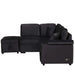 Modern Velvet Sleeper Sofa Bed with Storage Ottoman, Black, 84.75' L Shape Default -DTYStore
