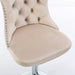 Modern Velvet Swivel Barstools with Adjustable Height, Chrome Base, Beige, Set of 2 Default -DTYStore