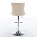Modern Velvet Swivel Barstools with Adjustable Height, Chrome Base, Beige, Set of 2 Default -DTYStore
