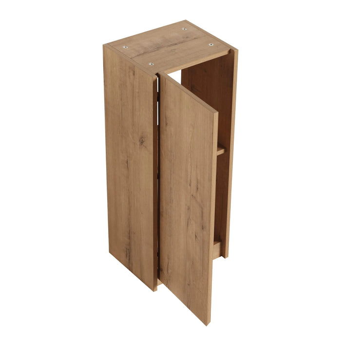 Modern Wall-Mounted Bathroom Vanity with Resin Sink and Side Cabinet, Soft Close Drawer, Imitative Oak, Plywood, 30 Inch Default -DTYStore