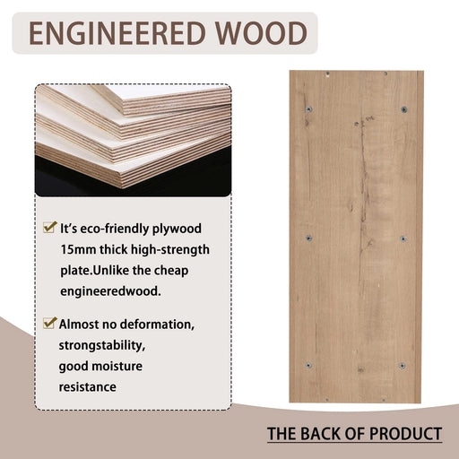 Modern Wall-Mounted Bathroom Vanity with Sink and Storage Rack, Soft Close Doors, Imitative Oak Plywood, 30 Inches Default -DTYStore