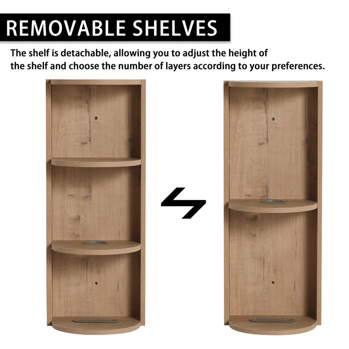 Modern Wall-Mounted Bathroom Vanity with Sink and Storage Rack, Soft Close Doors, Imitative Oak Plywood, 30 Inches Default -DTYStore