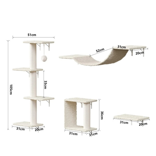 Modern Wall-Mounted Cat Furniture - 4pcs Default -DTYStore
