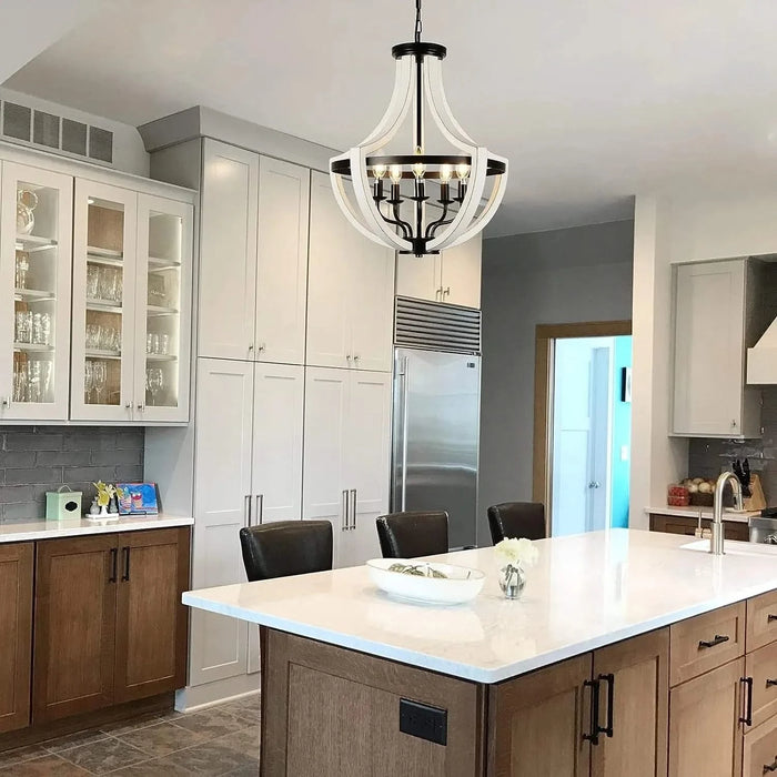 Modern White Solid Wood Chandeliers Default -DTYStore