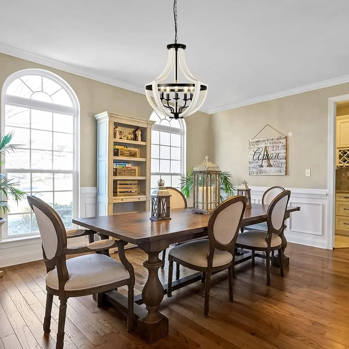 Modern White Solid Wood Chandeliers Default -DTYStore