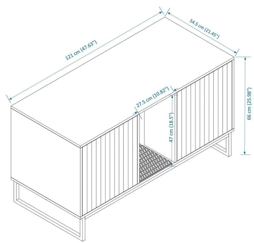 Modern Wooden Cat House with Scratching Mat - 47.64' x 21.46' x 25.98', 76.4 lbs Default -DTYStore