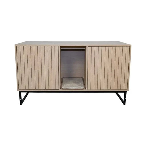 Modern Wooden Cat House with Scratching Mat - 47.64' x 21.46' x 25.98', 76.4 lbs Default -DTYStore