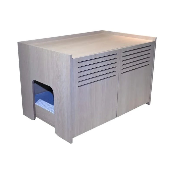 Modern Wooden Cat House with Scratching Pad , Cat Litter Box Enclosure, Spacious Hidden Cat Litter Box -33.46' x 21.06' x 21' , 45.87 lbs Default -DTYStore