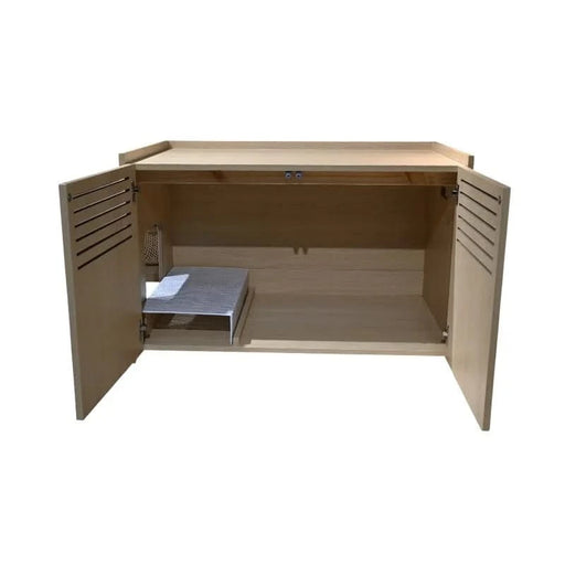 Modern Wooden Cat House with Scratching Pad , Cat Litter Box Enclosure, Spacious Hidden Cat Litter Box -33.46' x 21.06' x 21' , 45.87 lbs Default -DTYStore