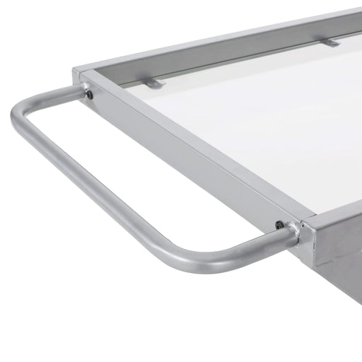 Modern Z-Shaped Bar Cart with Tempered Glass Shelves in Silver Glass+Metal Default -DTYStore