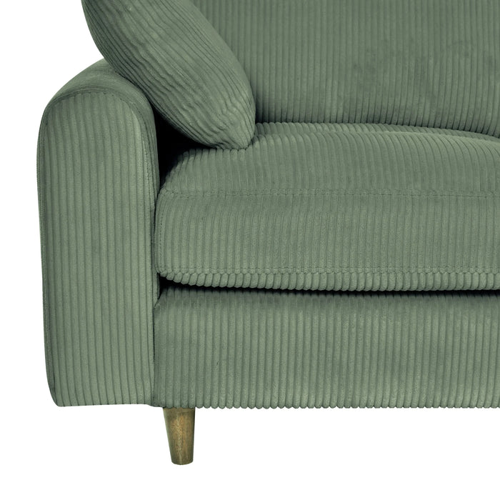 Modern corduroy modular section sofa, U-shaped convertible L-shaped sofa set with pillow, oversized sectional sofa with footstool, suitable for living room, attic, apartment, Olive Green 6 seat Default -DTYStore