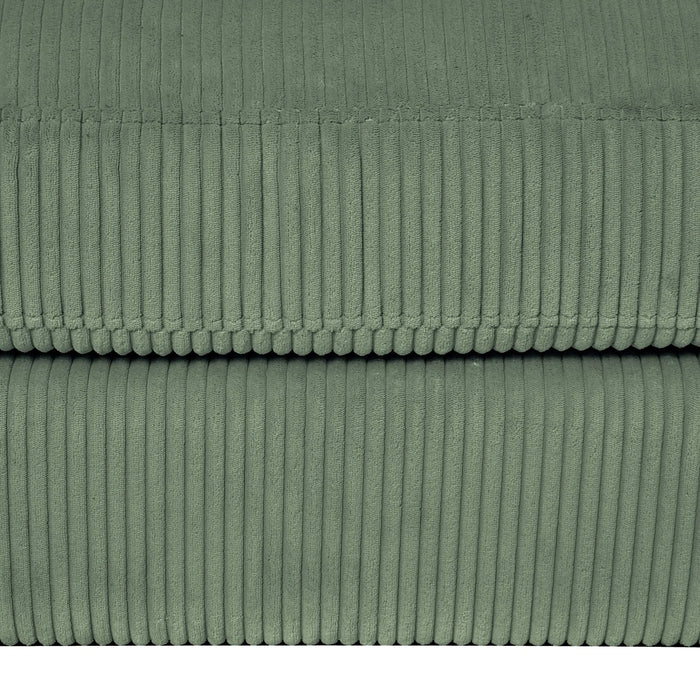 Modern corduroy modular section sofa, U-shaped convertible L-shaped sofa set with pillow, oversized sectional sofa with footstool, suitable for living room, attic, apartment, Olive Green 6 seat Default -DTYStore