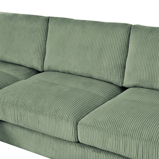 Modern corduroy modular section sofa, U-shaped convertible L-shaped sofa set with pillow, oversized sectional sofa with footstool, suitable for living room, attic, apartment, Olive Green 6 seat Default -DTYStore