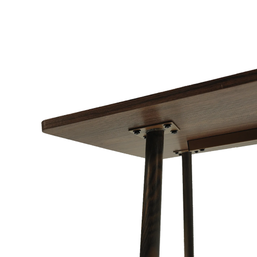 Modern minimalist MDF desktop, Walnut color metal legs, small sized dining table, computer desk, office desk, kitchen table, for 6 Seat.Suitable for kitchen, dining room, living room Default -DTYStore