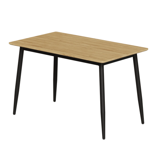 Modern minimalist MDF grain tabletop dining table, stylish dining table, kitchen dining table, sturdy and durable, easy to assemble, black metal leg design, suitable for 4-6 people, suitable for home Default -DTYStore